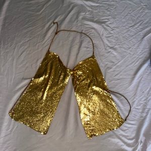 Crop top backless size M gold